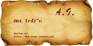 Abt Irén névjegykártya